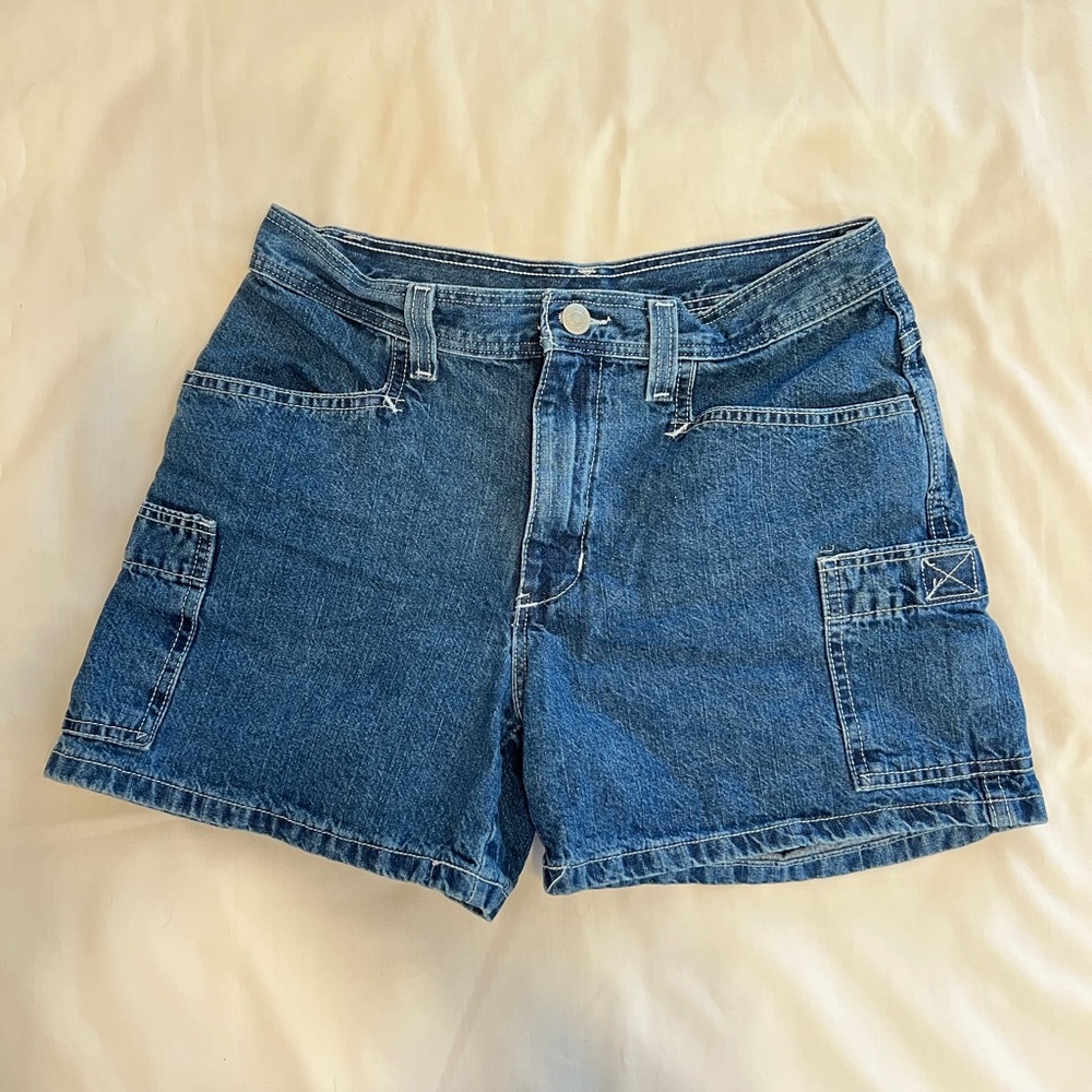 Denim midi short